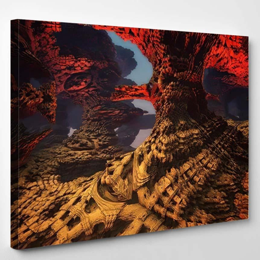 Fantastic Surreal Landscape Another Planet Rocks, Fantastic Premium Multi Canvas Prints, Multi Piece Panel Canvas Home Decor, Luxury Gallery Wall Fine Art