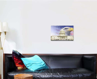 Digital Composite Us Capitol American Eagle, Eagle Animals Premium Multi Canvas Prints, Multi Piece Panel Canvas Home Decor, Luxury Gallery Wall Fine Art