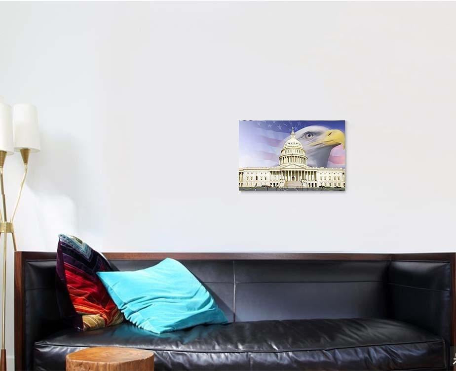 Digital Composite Us Capitol American Eagle, Eagle Animals Premium Multi Canvas Prints, Multi Piece Panel Canvas Home Decor, Luxury Gallery Wall Fine Art
