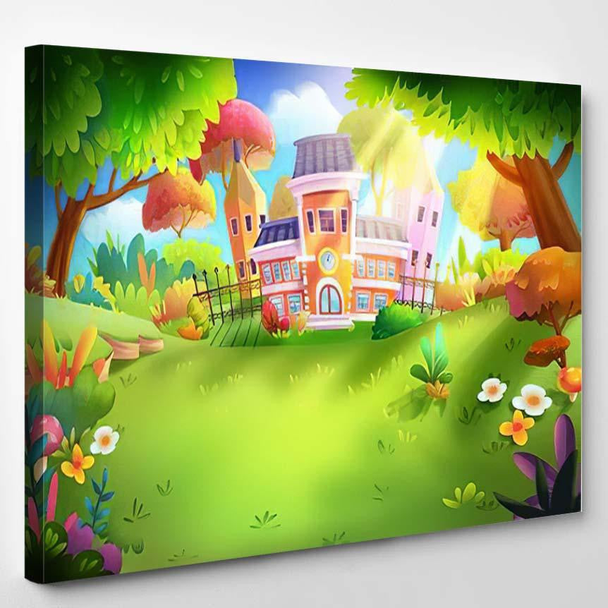 School Forest Fantastic Realistic Style Video, Fantastic Premium Multi Canvas Prints, Multi Piece Panel Canvas Home Decor, Luxury Gallery Wall Fine Art