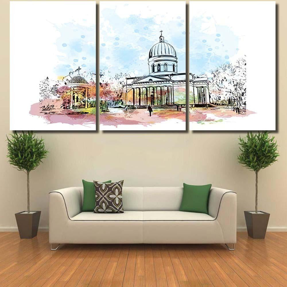 Building View Landmark Chisinau Capital Eastern Christian Premium Multi Canvas Prints, Multi Piece Panel Canvas Luxury Gallery Wall Fine Art Print