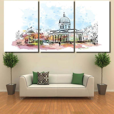 Building View Landmark Chisinau Capital Eastern Christian Premium Multi Canvas Prints, Multi Piece Panel Canvas Luxury Gallery Wall Fine Art Print