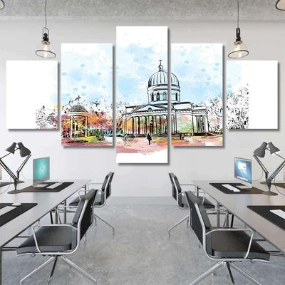 Building View Landmark Chisinau Capital Eastern Christian Premium Multi Canvas Prints, Multi Piece Panel Canvas Luxury Gallery Wall Fine Art Print