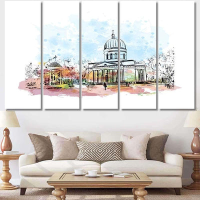Building View Landmark Chisinau Capital Eastern Christian Premium Multi Canvas Prints, Multi Piece Panel Canvas Luxury Gallery Wall Fine Art Print