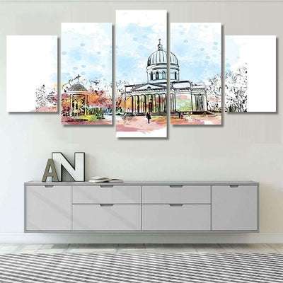 Building View Landmark Chisinau Capital Eastern Christian Premium Multi Canvas Prints, Multi Piece Panel Canvas Luxury Gallery Wall Fine Art Print