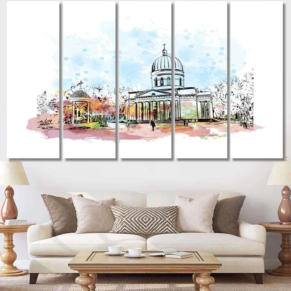 Building View Landmark Chisinau Capital Eastern Christian Premium Multi Canvas Prints, Multi Piece Panel Canvas Luxury Gallery Wall Fine Art Print