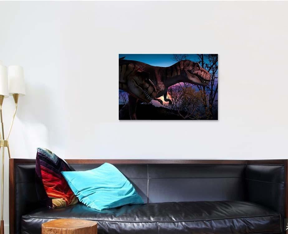 Fantasy Landscape 3D Rendered Dinosaur 1 Dinosaur Animals Premium Multi Canvas Prints, Multi Piece Panel Canvas Luxury Gallery Wall Fine Art Print