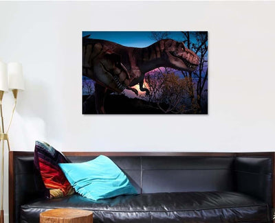 Fantasy Landscape 3D Rendered Dinosaur 1 Dinosaur Animals Premium Multi Canvas Prints, Multi Piece Panel Canvas Luxury Gallery Wall Fine Art Print
