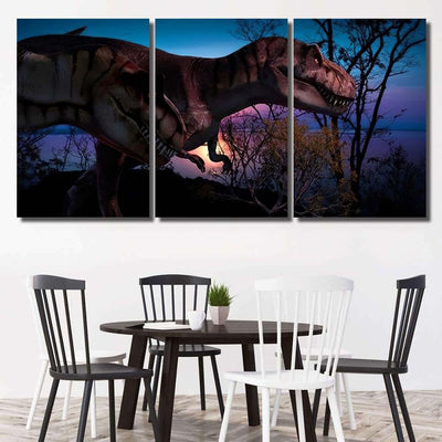 Fantasy Landscape 3D Rendered Dinosaur 1 Dinosaur Animals Premium Multi Canvas Prints, Multi Piece Panel Canvas Luxury Gallery Wall Fine Art Print