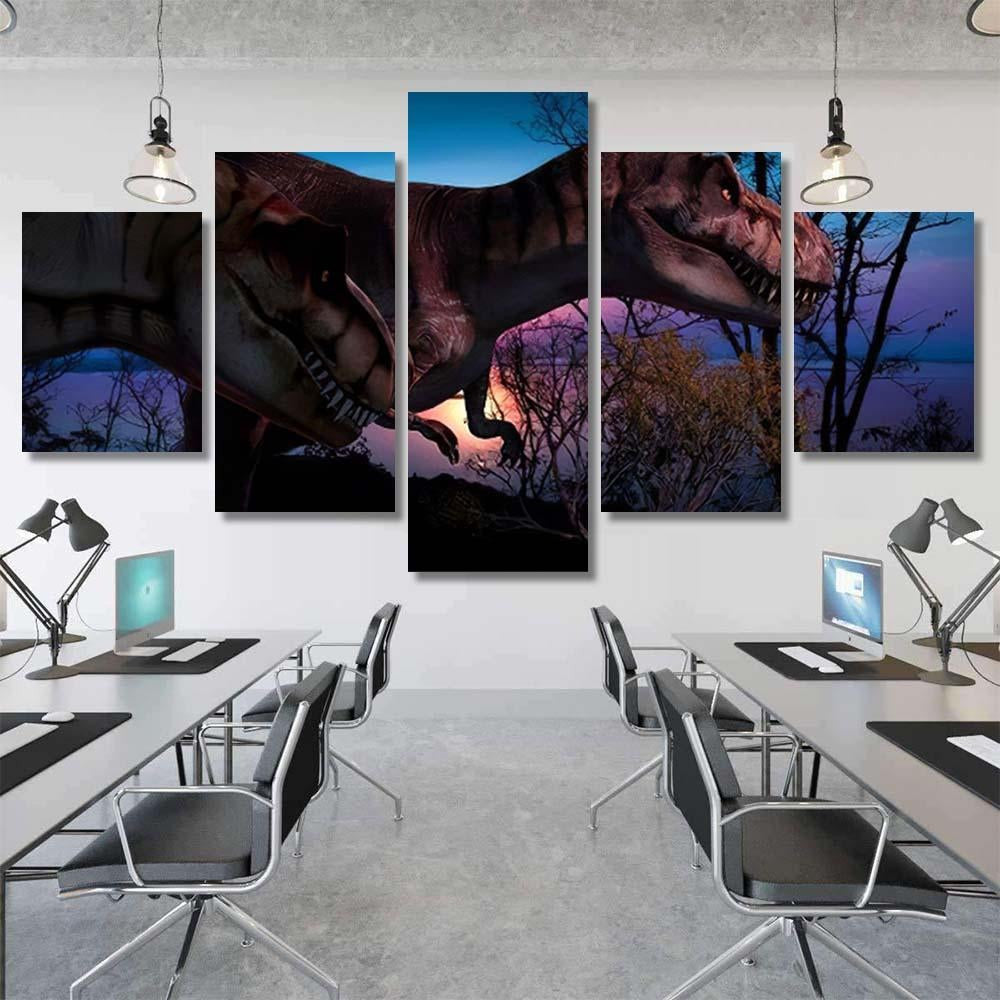 Fantasy Landscape 3D Rendered Dinosaur 1 Dinosaur Animals Premium Multi Canvas Prints, Multi Piece Panel Canvas Luxury Gallery Wall Fine Art Print