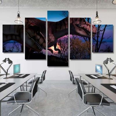 Fantasy Landscape 3D Rendered Dinosaur 1 Dinosaur Animals Premium Multi Canvas Prints, Multi Piece Panel Canvas Luxury Gallery Wall Fine Art Print