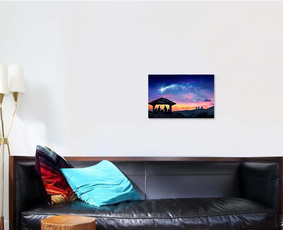 Nativity Jesus Scene Holy Family Comet 1 Christian Premium Multi Canvas Prints, Multi Piece Panel Canvas Luxury Gallery Wall Fine Art Print