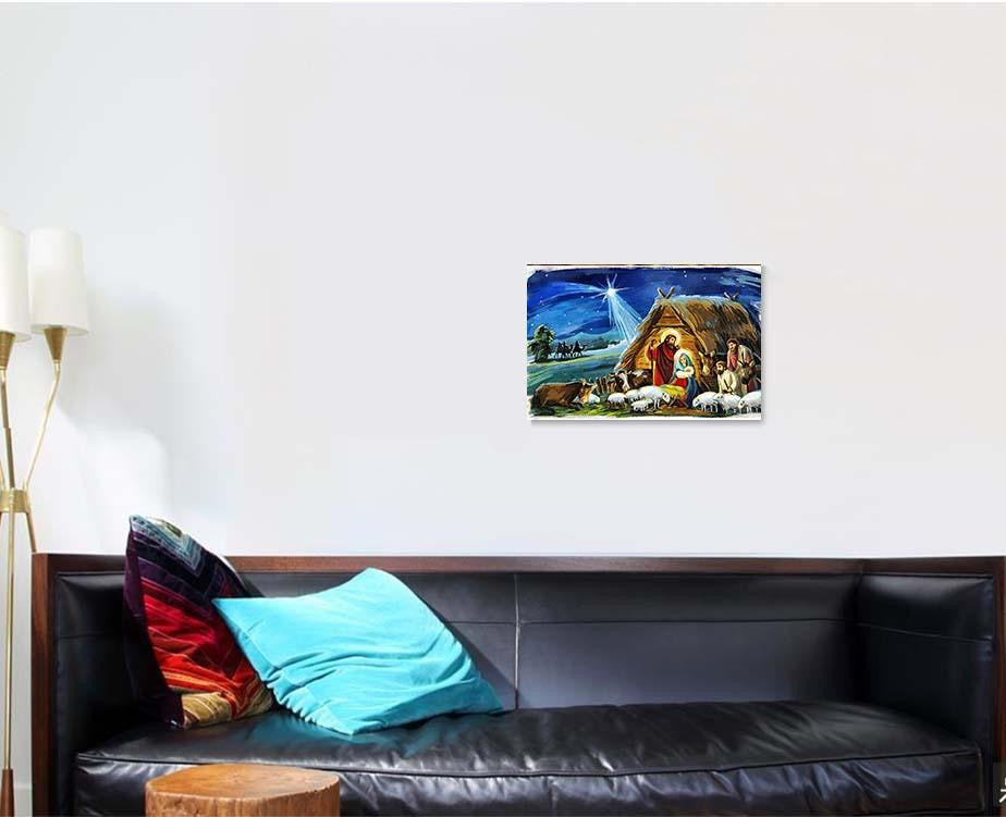 Traditional Christmas Scene Holy Family Different Jesus Christian Premium Multi Canvas Prints, Multi Piece Panel Canvas Luxury Gallery Wall Fine Art Print