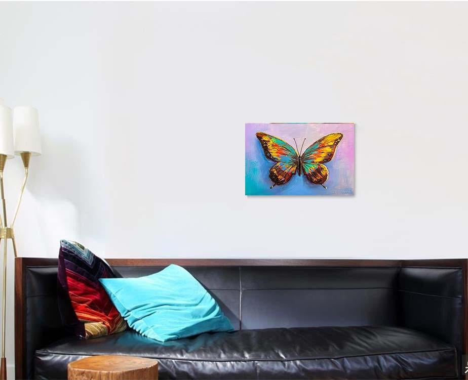 Oil Beautiful Butterfly Abstract Luxury Multi Canvas Prints, Multi Piece Panel Canvas Gallery Art Print Print