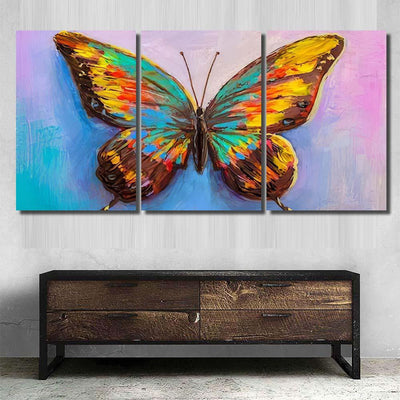 Oil Beautiful Butterfly Abstract Luxury Multi Canvas Prints, Multi Piece Panel Canvas Gallery Art Print Print