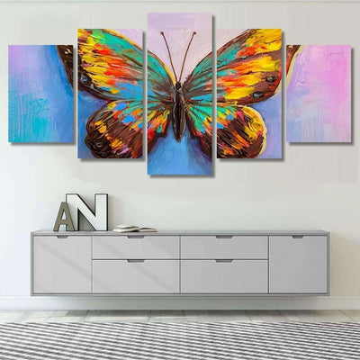 Oil Beautiful Butterfly Abstract Luxury Multi Canvas Prints, Multi Piece Panel Canvas Gallery Art Print Print