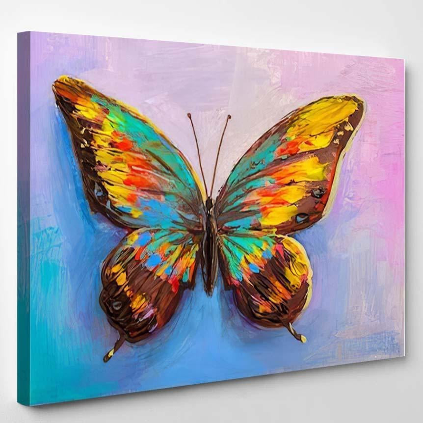 Oil Beautiful Butterfly Abstract Luxury Multi Canvas Prints, Multi Piece Panel Canvas Gallery Art Print Print