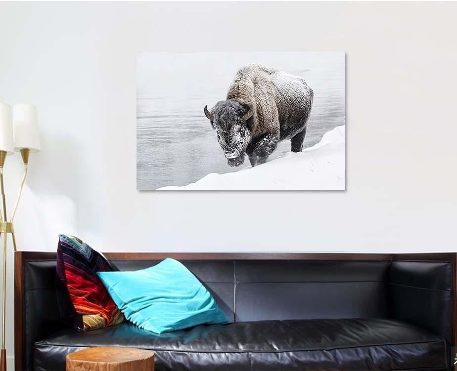 American Bison 15 Bison Animals Luxury Multi Canvas Prints, Multi Piece Panel Canvas Gallery Art Print Print