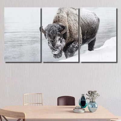 American Bison 15 Bison Animals Luxury Multi Canvas Prints, Multi Piece Panel Canvas Gallery Art Print Print