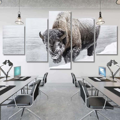 American Bison 15 Bison Animals Luxury Multi Canvas Prints, Multi Piece Panel Canvas Gallery Art Print Print