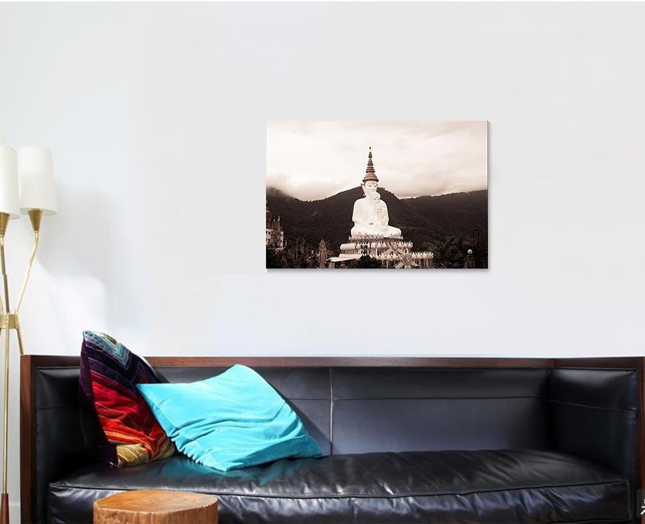 Pha Son Kaew Temple 5 White Buddha Religion Luxury Multi Canvas Prints, Multi Piece Panel Canvas Gallery Art Print Print