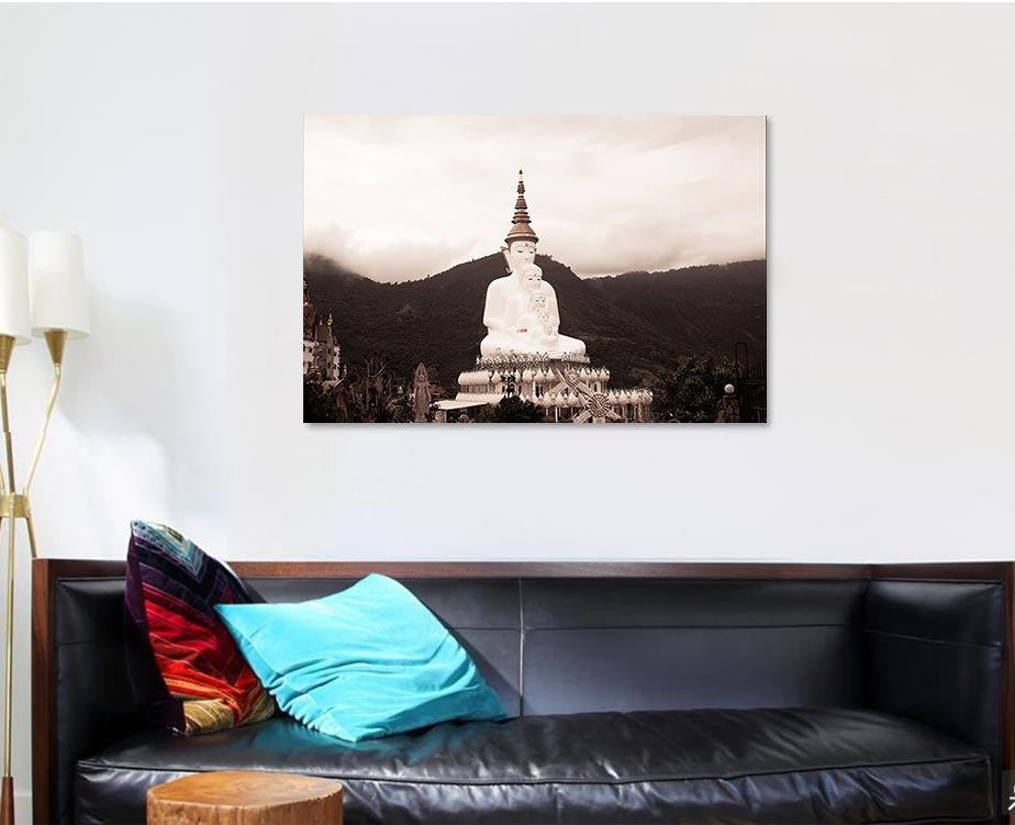 Pha Son Kaew Temple 5 White Buddha Religion Luxury Multi Canvas Prints, Multi Piece Panel Canvas Gallery Art Print Print