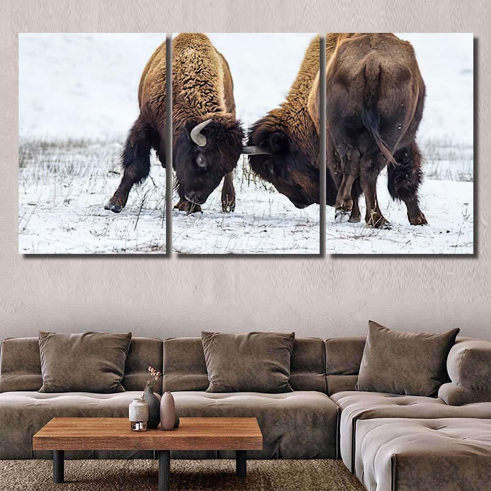 American Bison 26 Bison Animals Luxury Multi Canvas Prints, Multi Piece Panel Canvas Gallery Art Print Print