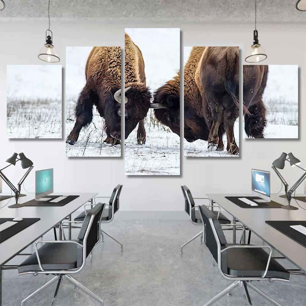 American Bison 26 Bison Animals Luxury Multi Canvas Prints, Multi Piece Panel Canvas Gallery Art Print Print
