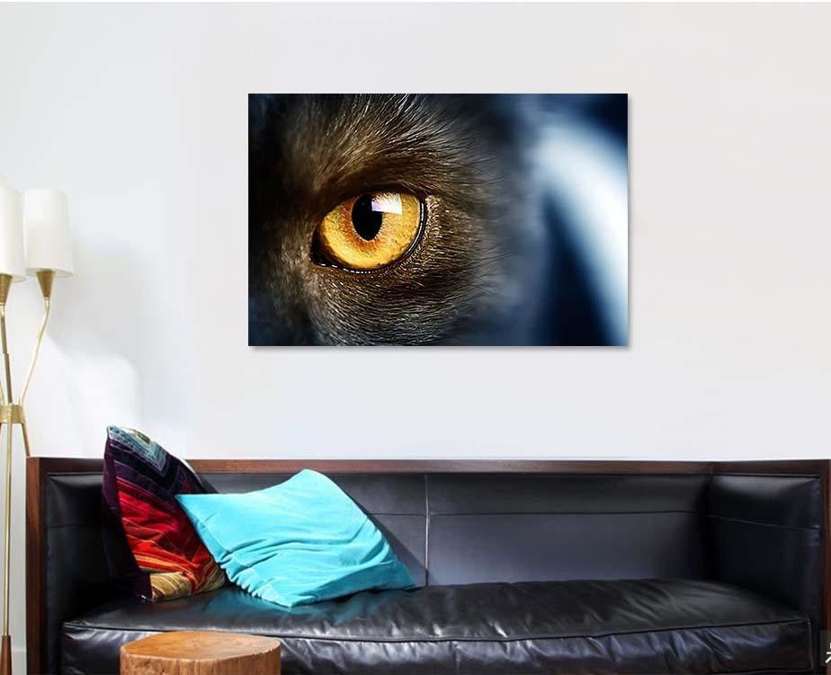 Cats Eye 4 Black Panther Animals Luxury Multi Canvas Prints, Multi Piece Panel Canvas Gallery Art Print Print