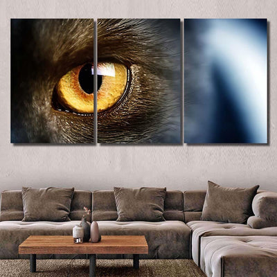 Cats Eye 4 Black Panther Animals Luxury Multi Canvas Prints, Multi Piece Panel Canvas Gallery Art Print Print