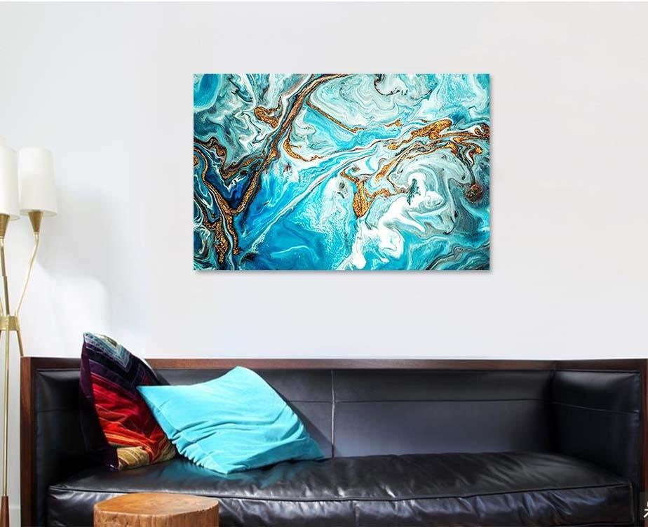 Marble Texture Eastern Technique Contemporary Art Abstract Luxury Multi Canvas Prints, Multi Piece Panel Canvas Gallery Art Print Print