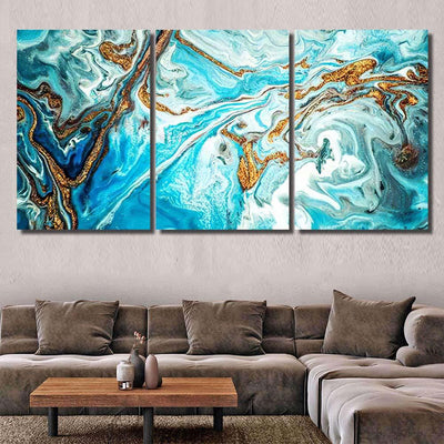 Marble Texture Eastern Technique Contemporary Art Abstract Luxury Multi Canvas Prints, Multi Piece Panel Canvas Gallery Art Print Print