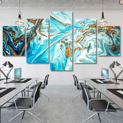 Marble Texture Eastern Technique Contemporary Art Abstract Luxury Multi Canvas Prints, Multi Piece Panel Canvas Gallery Art Print Print