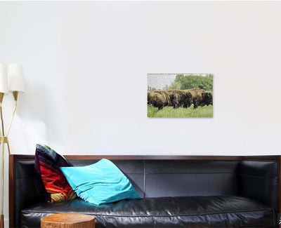 Painterly Abstract American Bison Binomial Name Bison Animals Luxury Multi Canvas Prints, Multi Piece Panel Canvas Gallery Art Print Print
