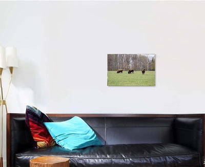 Small Herd American Buffalo Bison On Bison Animals Luxury Multi Canvas Prints, Multi Piece Panel Canvas Gallery Art Print Print