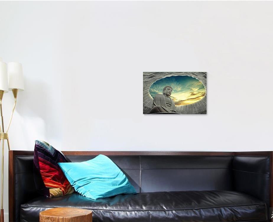 Hill Buddha Moai Statue Takino Memorial Buddha Religion Luxury Multi Canvas Prints, Multi Piece Panel Canvas Gallery Art Print Print