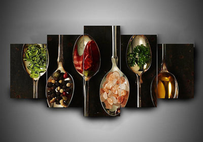 Cooking 2 Kitchen 5 Panel Canvas Art Wall Decor Luxury Multi Canvas Prints, Multi Piece Panel Canvas Gallery Art Print