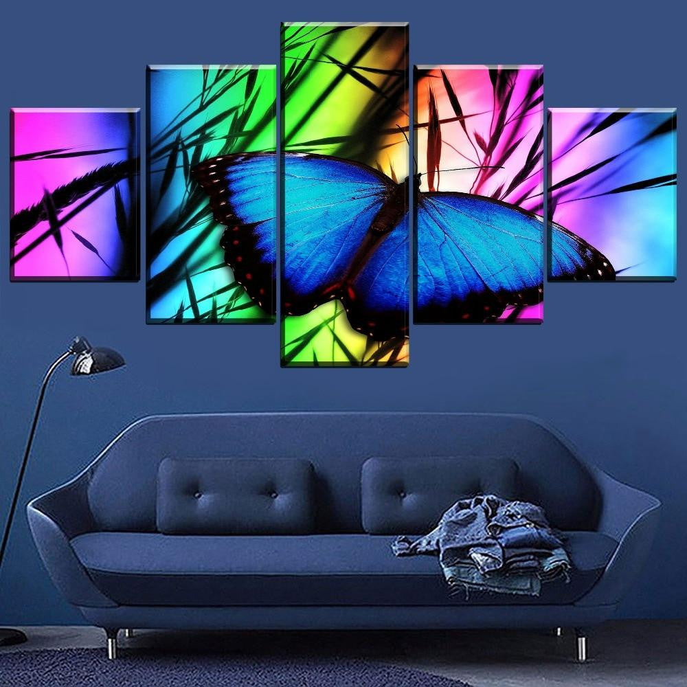 Butterfly 35 Animal 5 Panel Canvas Art Wall Decor Luxury Multi Canvas Prints, Multi Piece Panel Canvas Gallery Art Print