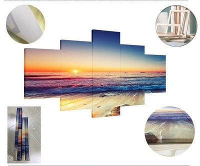 Golf Car Course Sport 5 Panel Canvas Art Wall Decor Luxury Multi Canvas Prints, Multi Piece Panel Canvas Gallery Art Print