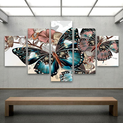 Abstract beautiful butterfly Abstract 5 Panel Canvas Art Wall Decor Luxury Multi Canvas Prints, Multi Piece Panel Canvas Gallery Art Print
