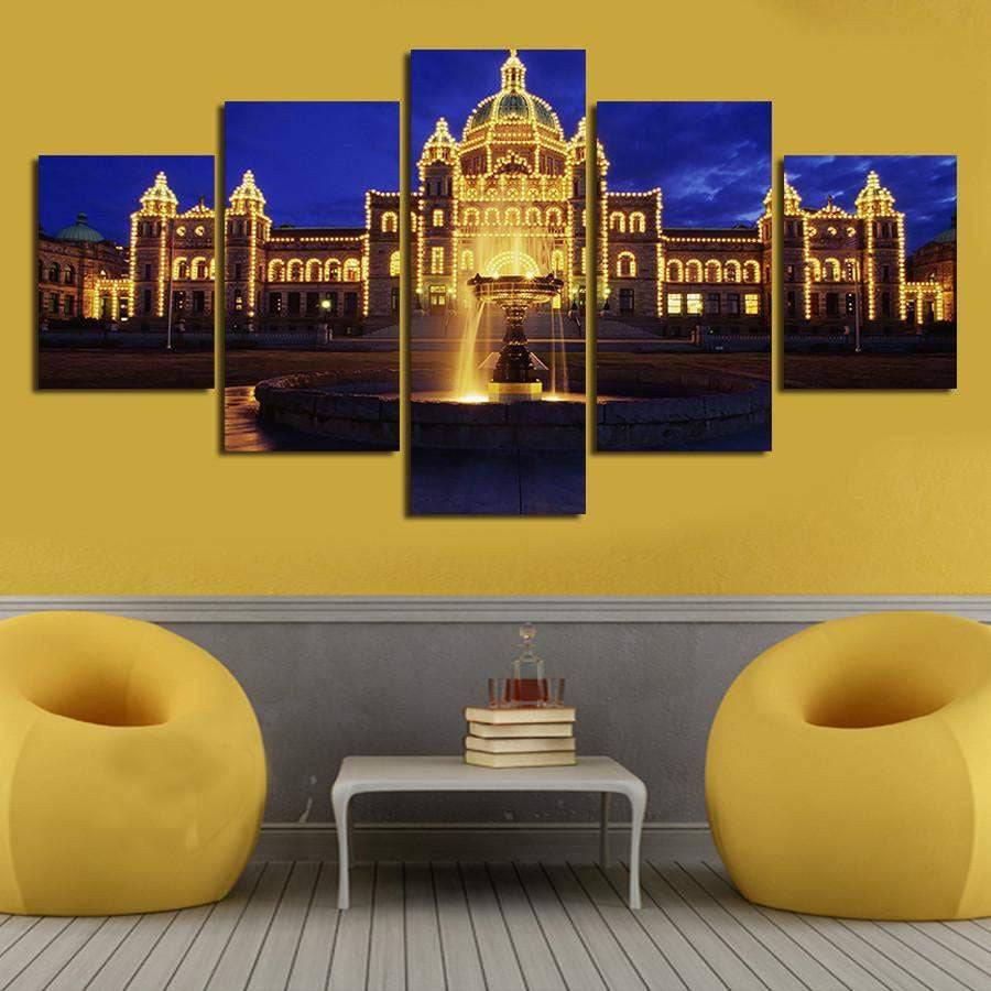 Castle Landscape Luxury Multi Canvas Prints, Multi Piece Panel Canvas Gallery Art Print