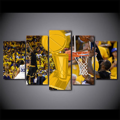 Basketball Game Sport 5 Panel Canvas Art Wall Decor Luxury Multi Canvas Prints, Multi Piece Panel Canvas Gallery Art Print