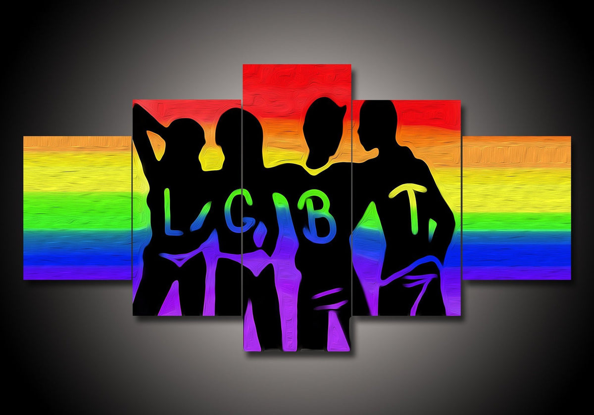 Lgbt 4 Abstract 5 Panel Canvas Art Wall Decor Luxury Multi Canvas Prints, Multi Piece Panel Canvas Gallery Art Print