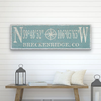 Latitude Longitude Sign, Coordinates Sign, Compass Rose , Personalized Gift, Wedding Gift, Beach Decor, Housewarming Gift, Nautical Decor