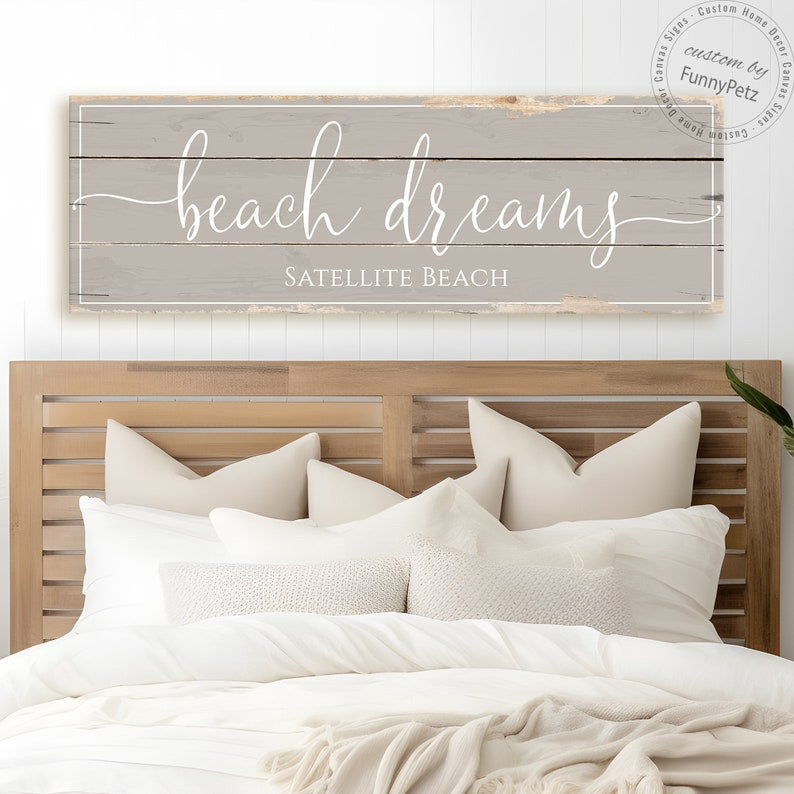 Beach Dream Print Rustic Canvas Home Decor Gift Canvas Wall Art