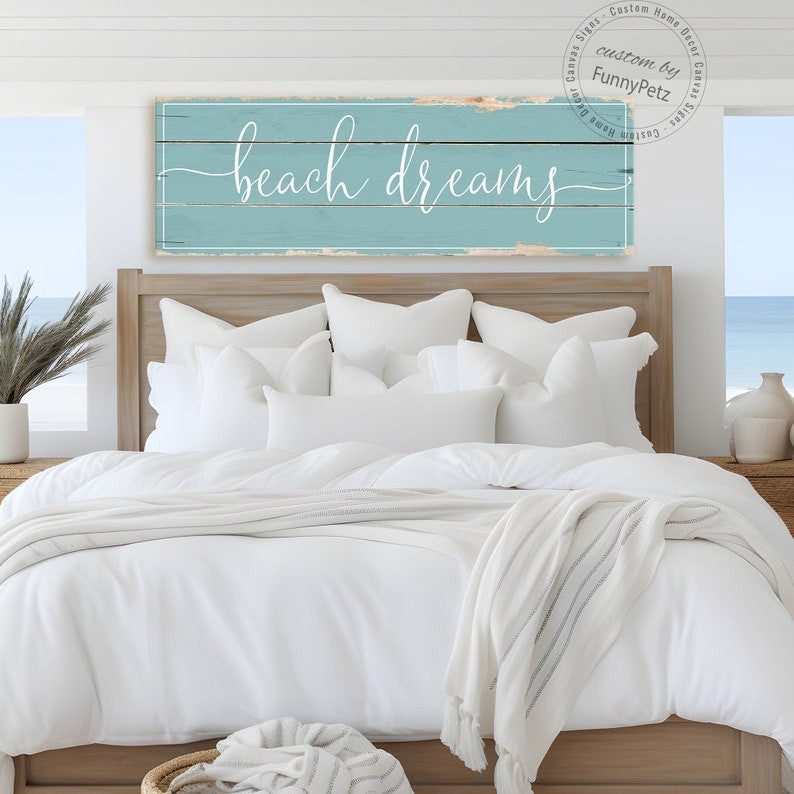 Beach Dream Print Rustic Canvas Home Decor Gift Canvas Wall Art