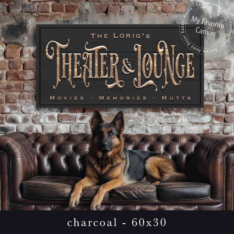 Theater And Lounge Sign Personalized Canvas Wall Art Home Decor | Canvas Print