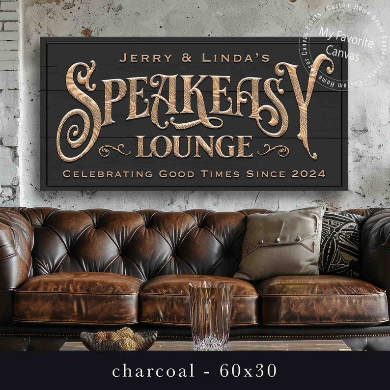 Speakeasy Lounge Sign Custom Canvas Wall Art Home Decor| Canvas Print