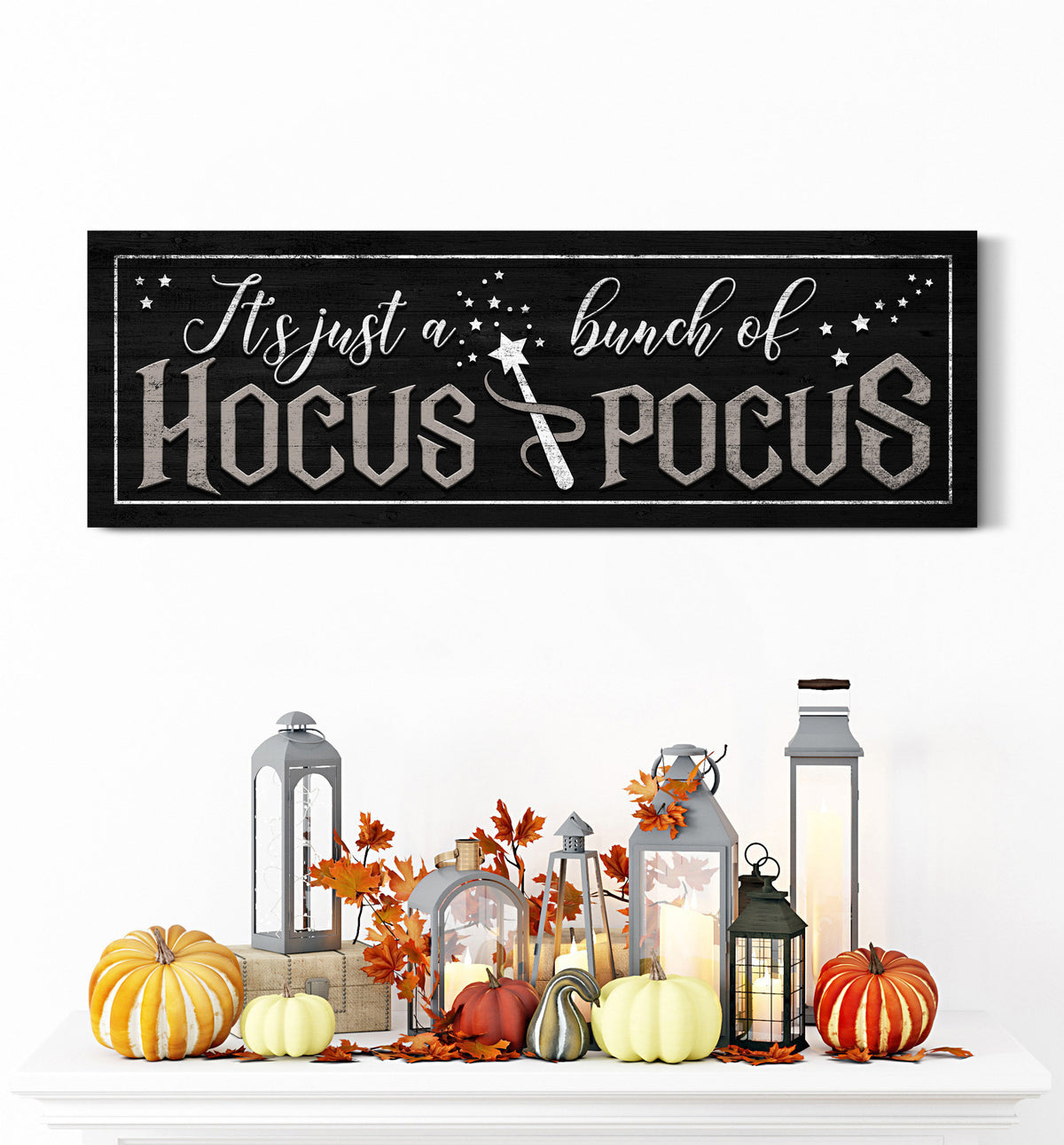 Personalized Hocus Pocus Canvas Sign, Spooky Halloween Entryway Porch Wall Hangings, Creepy Medieval Wall Art, Rustic Broom Witch Wall Decor