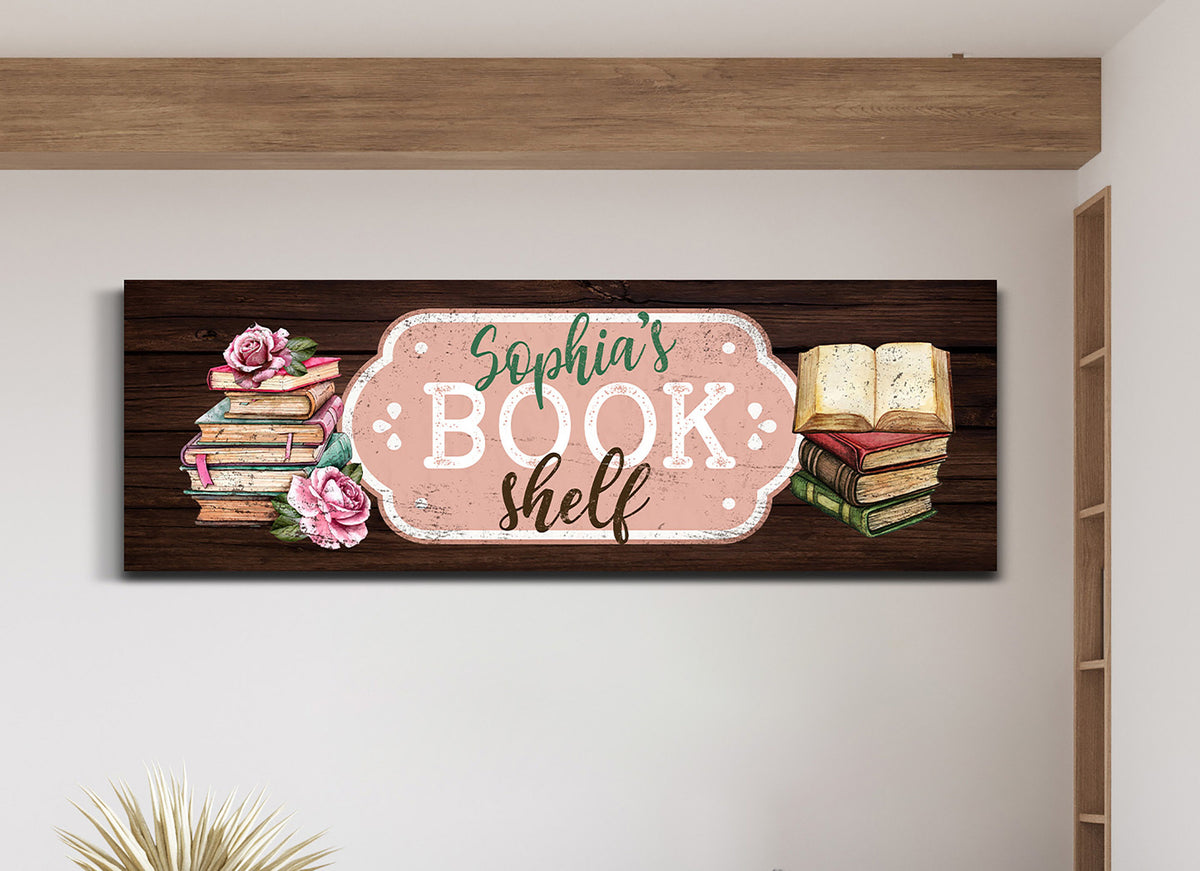 Custom Bookshelf Decor Gift For Reader Best Bookworm Gift Book Lover Gift Canvas Print Reading Corner Decor Library Decoration Reader Sign